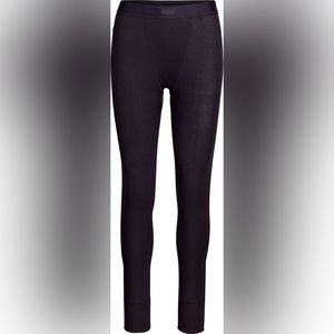 SKIMS Cotton Ribbed THERMAL LEGGINGS Onyx Black Size Large Kim Kardashian NWOT